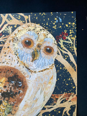 A3 Winter Owl art print