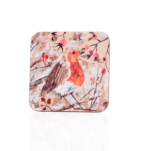 Red Robin- High Gloss Hardback Coaster