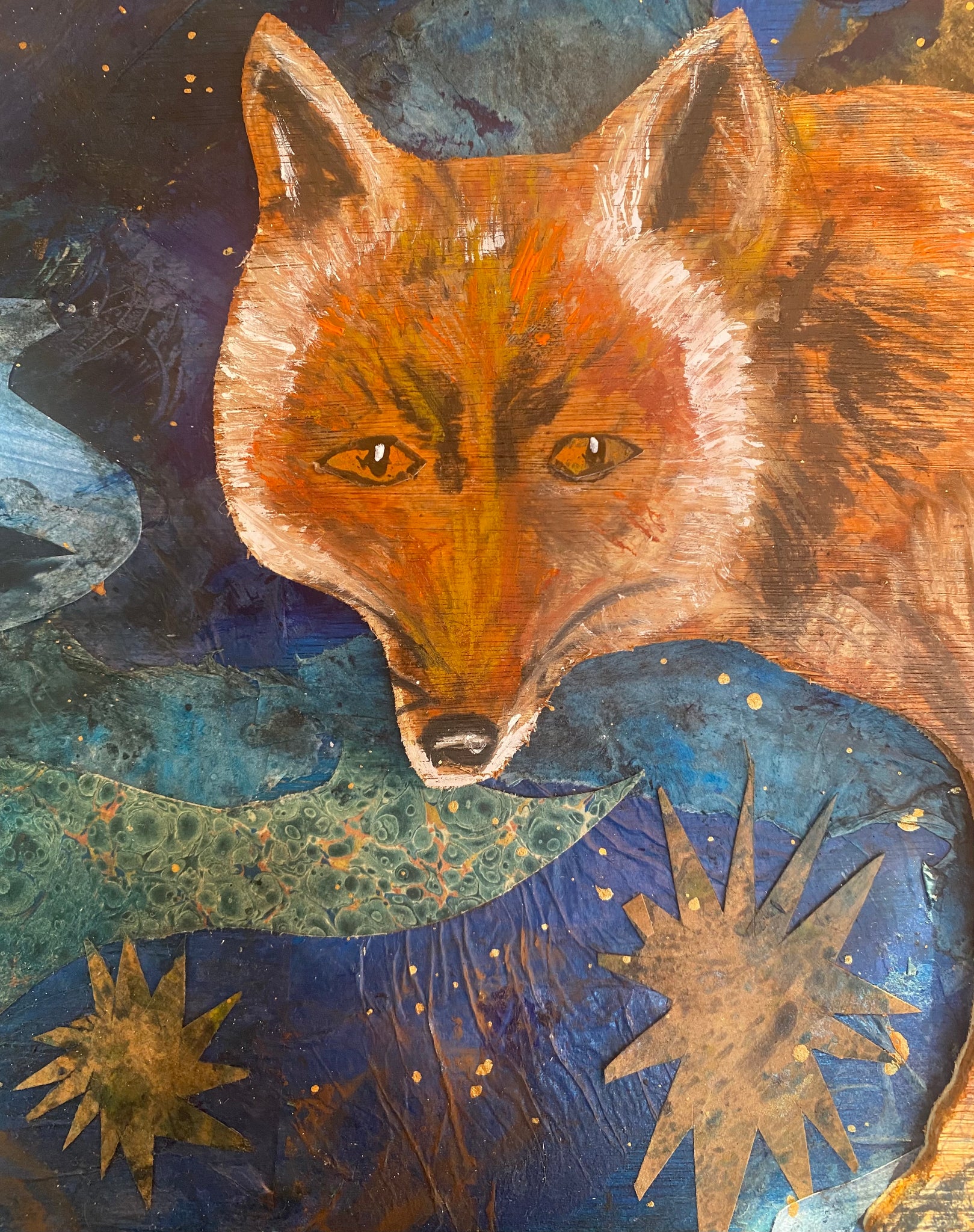 Hand painted wooden Mr Foxy