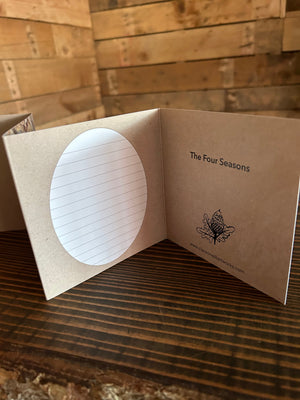 Fold out concertina Four seasons greeting card.
