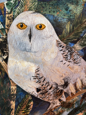 Snowy Owls-Small Cotton Mix Tea towel