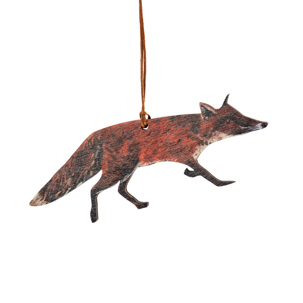 Winter Fox wooden decoration