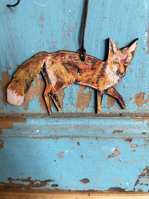 Mr Fox wooden decoration