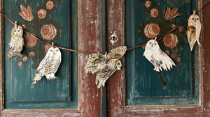 Handmade Owl fine art paper garland